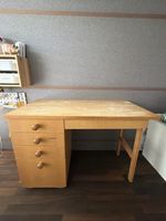 Schreibtisch mit Schubladen Massivholz