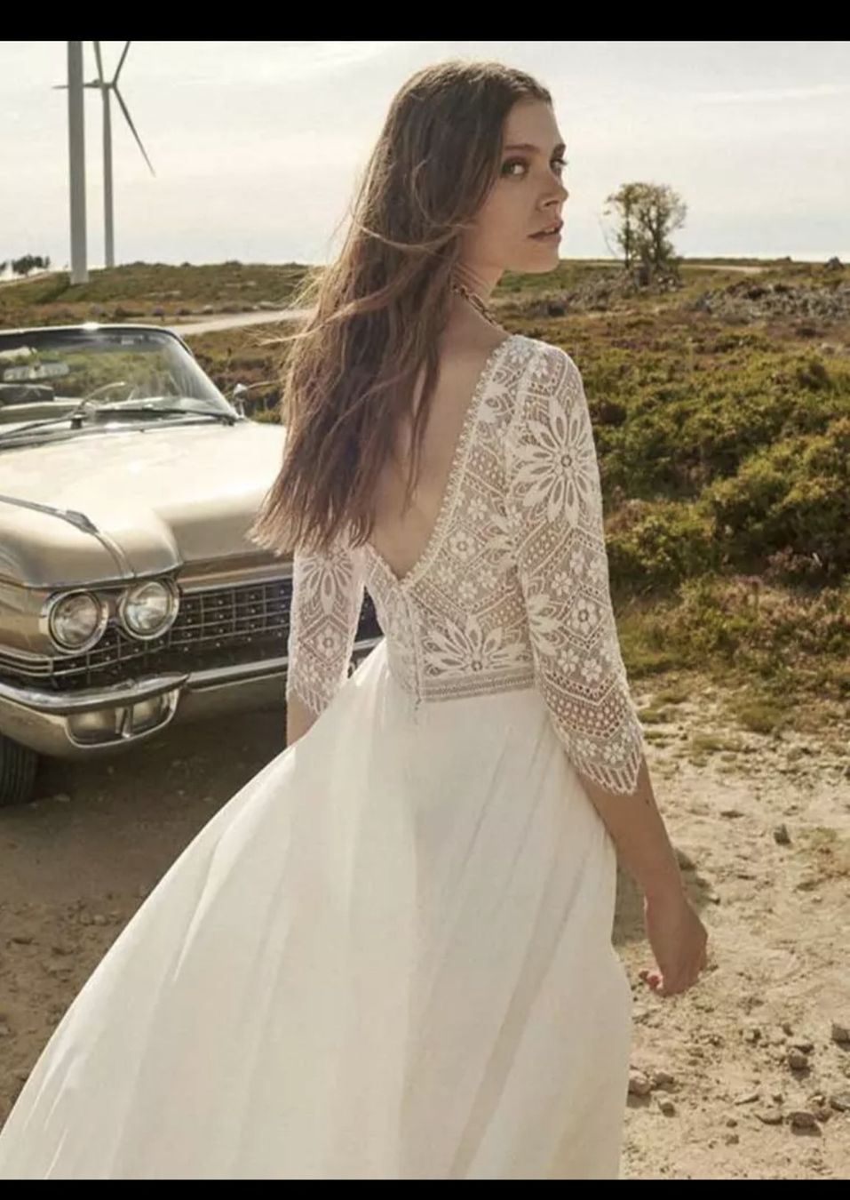 Vestiti: Hochzeitskleid Spitze Boho Langarm Weiss Grösse 44  – Nuovo e nell'imballaggio originale da Allschwil venduto da isalutza 1