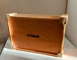Swissair Holzkiste Aufbewahrungsbox Vintage