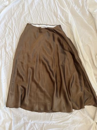 Max Mara Rock braun Seide Grösse 38 neuwertig