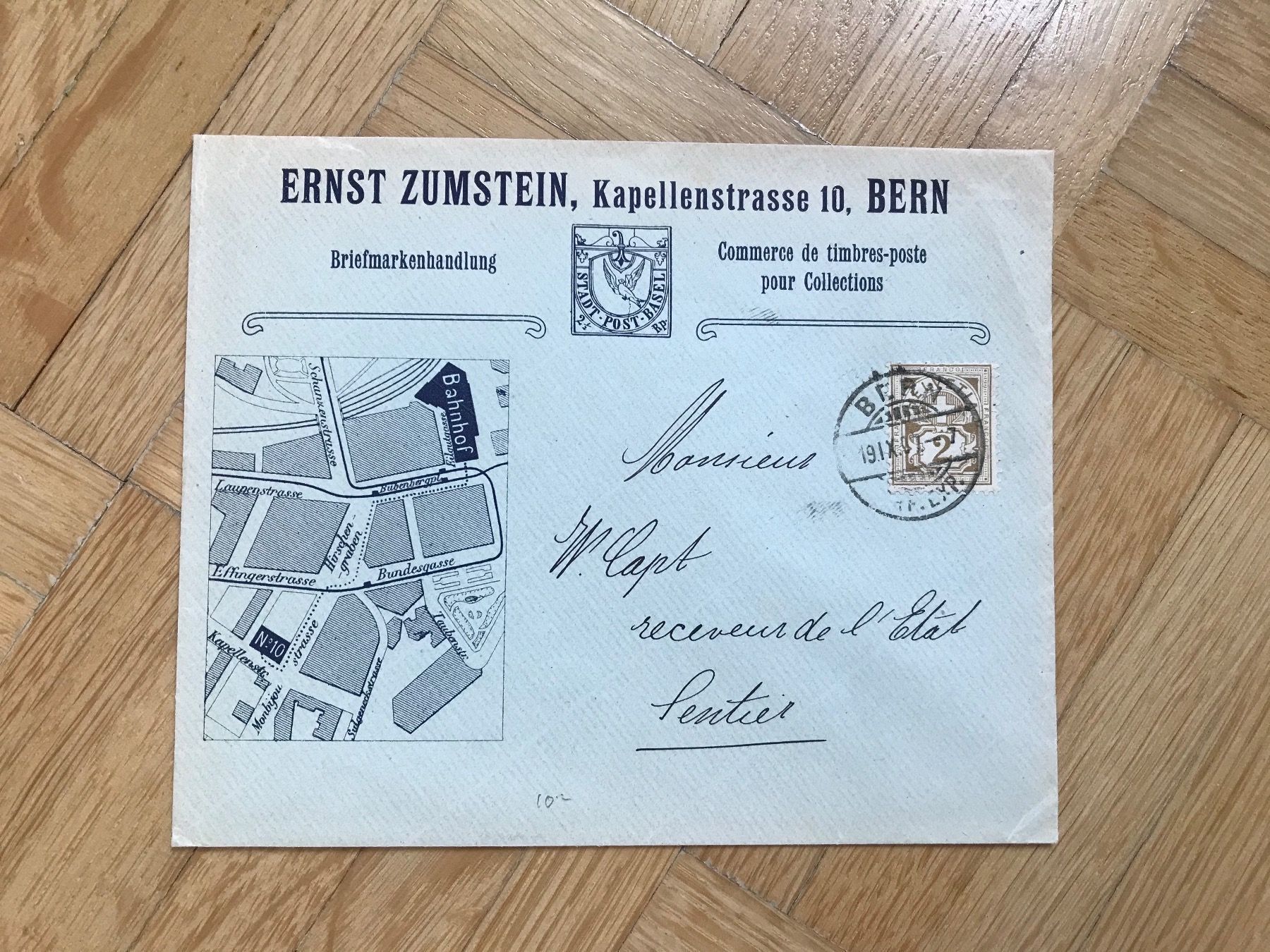 Tous les timbres: 1907, Couvert von Ernst Zumstein Bern – D'occasion à stäfa par brandy66