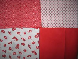 Baumwollstoffe rot/weiss 4 Reststücke