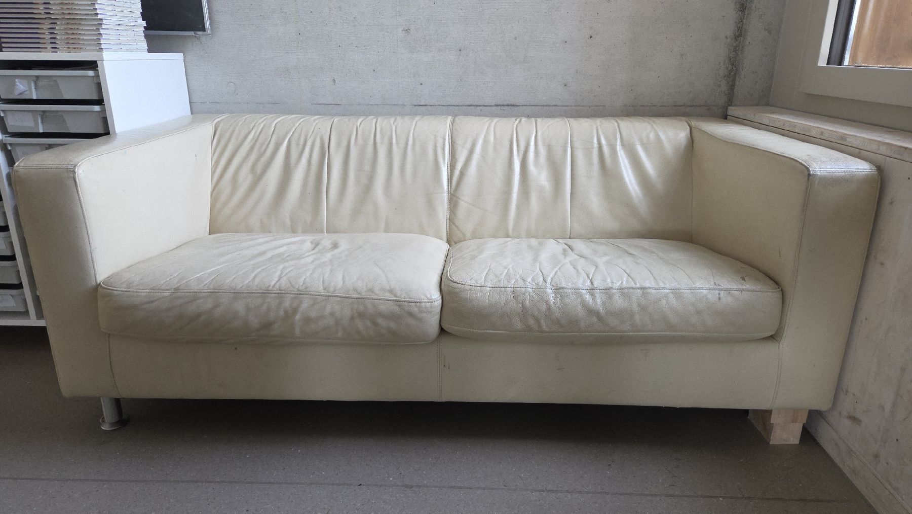 Divani: Kunstledersofa Creme – Usato da Münsingen venduto da slieus