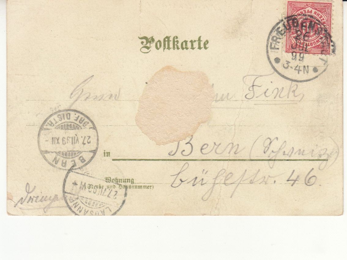 Cartoline postali: Rottenburger Tracht 1899 – Usato da Bürglen TG venduto da StampGraf 1