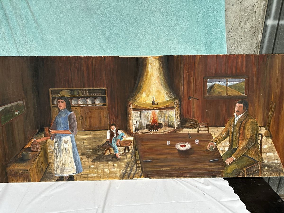 Dipinti: Tableau "Carlo" scène de vie, signé – Usato da Lausanne venduto da artnouveau04 1