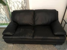 Schwarzes Sofa - 2-Sitzer