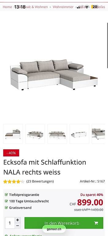 Divani: Ecksofa mit Schlaffunktion / L shaped couch – Usato da Zürich venduto da bar_nm8c 3
