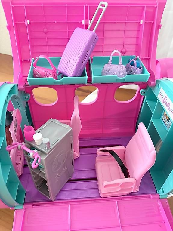Barbie SET Flugzeug mit Barbie + Auto + Motorrad MEGA (Gebraucht) in ...