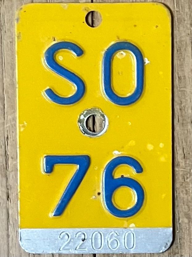 Insegne: SO 76 - TÖFFLINUMMER - MOFASCHILD - PLAQUE DE MOFA - SO 76 – Usato da Basel venduto da lagavulin02