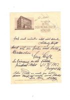 München Hotel DER KÖNIGSHOF Briefköpfe 1952 Deutschland