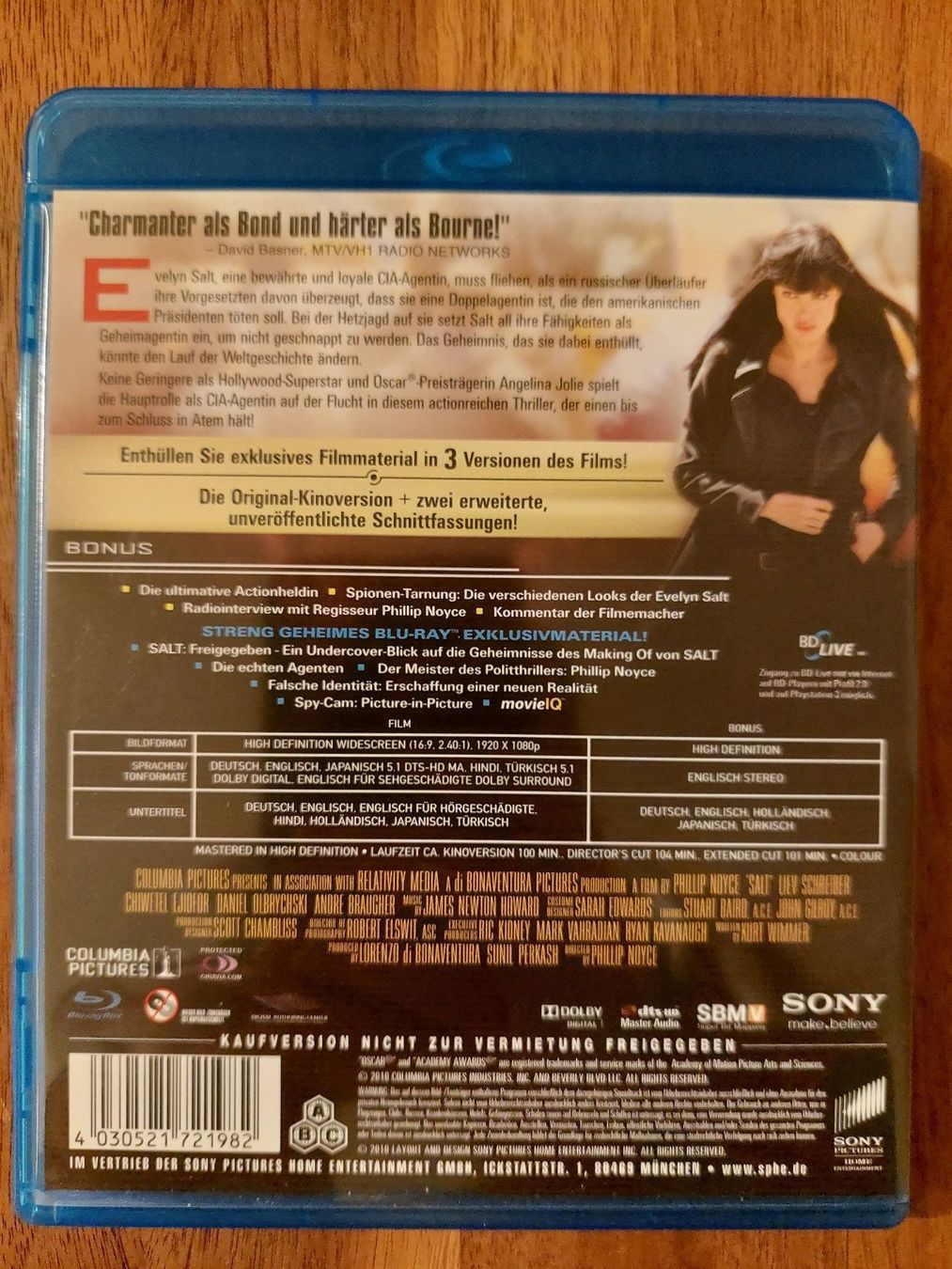 Tutti i DVDs: Blu Ray - Salt mit Angelina Jolie – Usato da Rheinfelden venduto da FilmAuktion 1