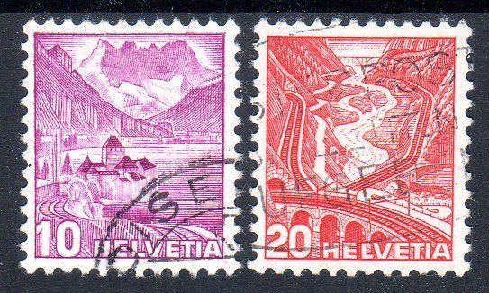 Alle Briefmarken: NACHGESTOCHENE PLATTE 2 MARKEN 1936-38 - EM463 – Gebraucht aus Losone von EM2019