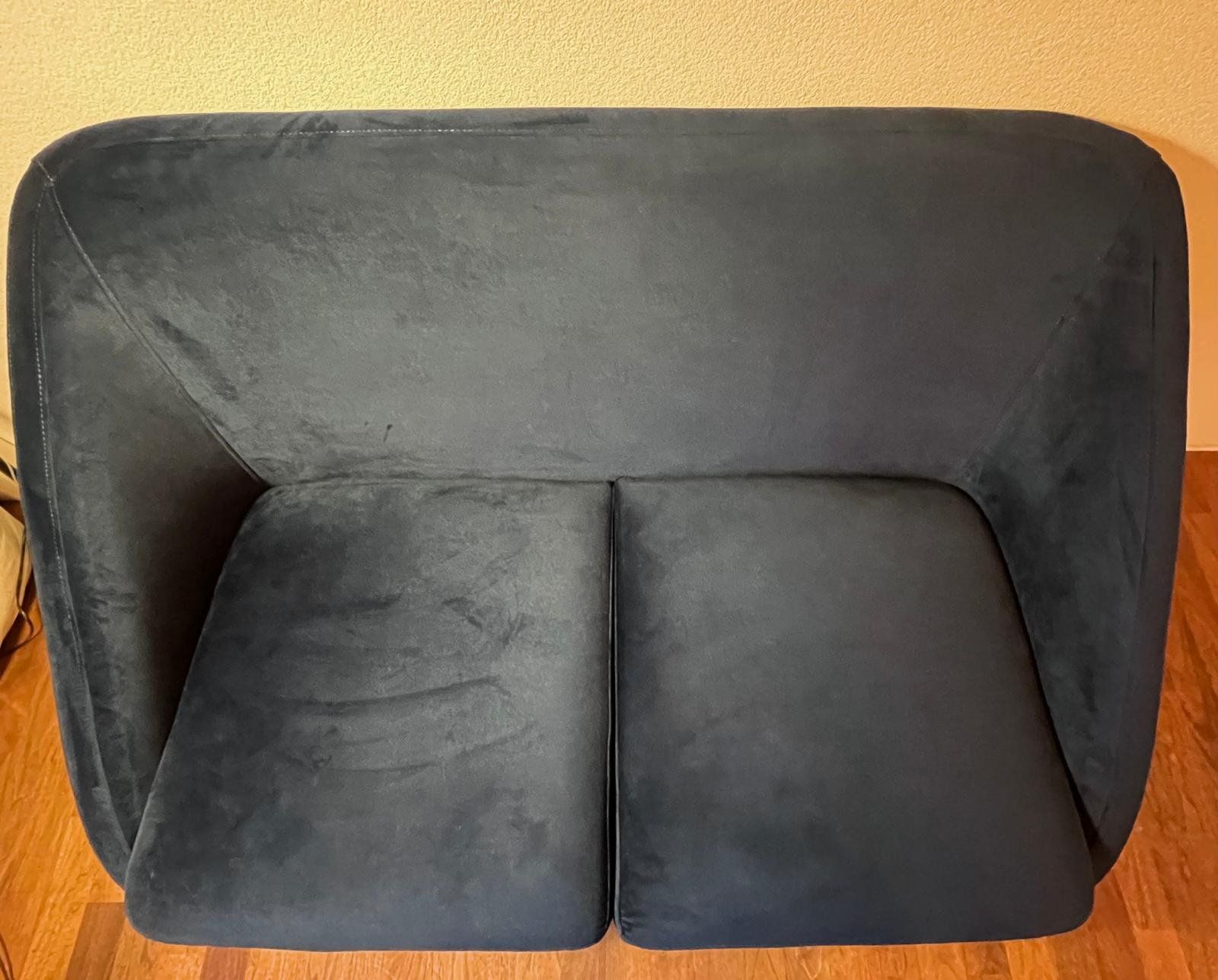 Divani: Zweier Samtsofa preussisches Blau – Usato da Kilchberg ZH venduto da Kiri7 1