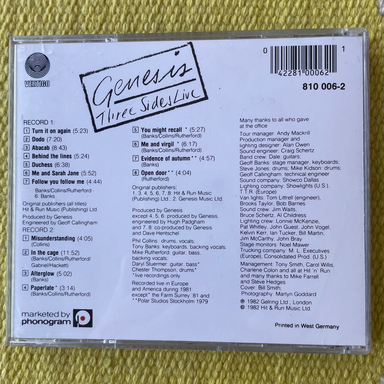 CDs: GENESIS-2CD THREE SIDES LIVE – D'occasion à Rorschacherberg par CD-Roli 1