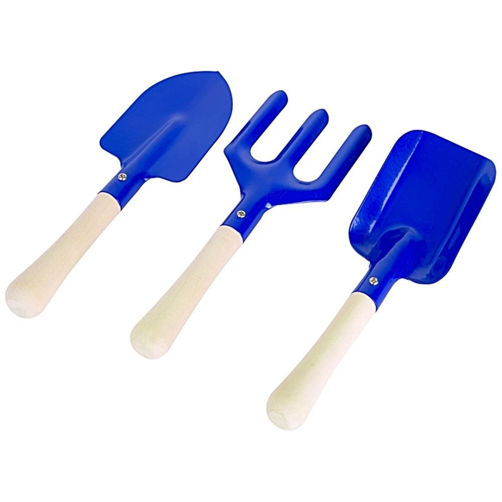 Tutti gli attrezzi: Gartengeräte (2 Schaufeln, 1 Harke) Blau – Nuovo e nell'imballaggio originale da Wettingen venduto da Swala 1