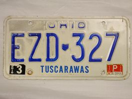 Vintage Ohio Nummernschild EZD-327 Tuscawaras Selten!