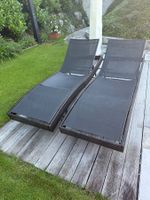 2 Stück Gartenliegen, Sonnenliegen „tectake“ rattan braun