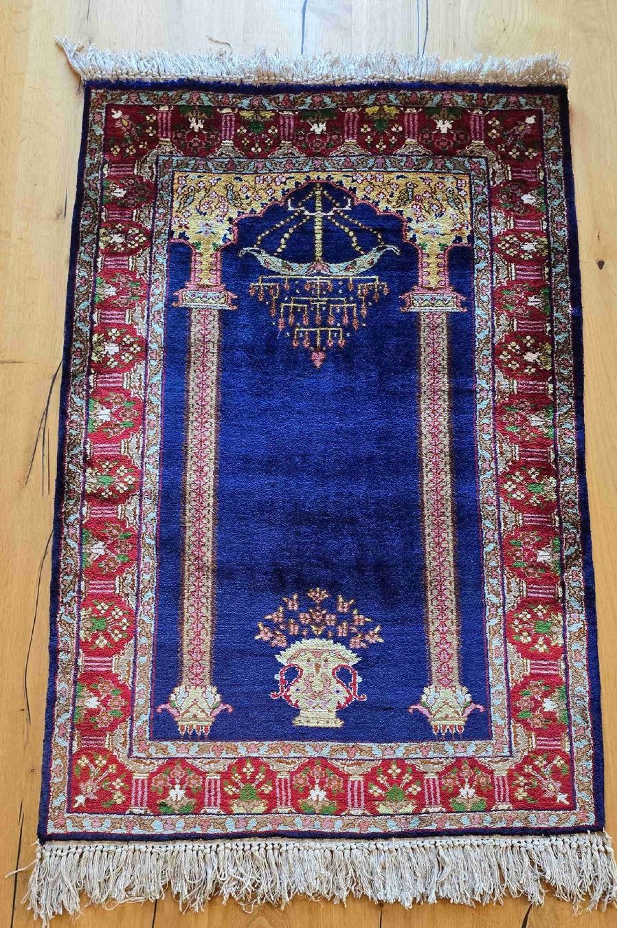 Tappeti: Gebetsteppich blau mit Muster, tolle Farben – Usato da Kestenholz venduto da _Nostalgia_