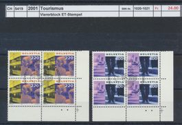 2001 "Tourismus", Viererblock, ET - Stempel