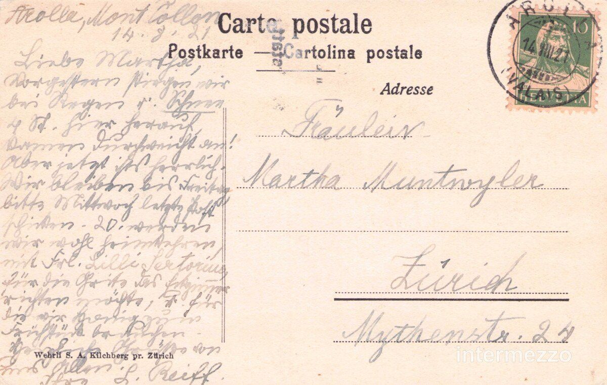 Cartoline postali: Arolla VS // 1921 Hotel Mont Collon // Sommer – Usato da Basel venduto da intermezzo12 1