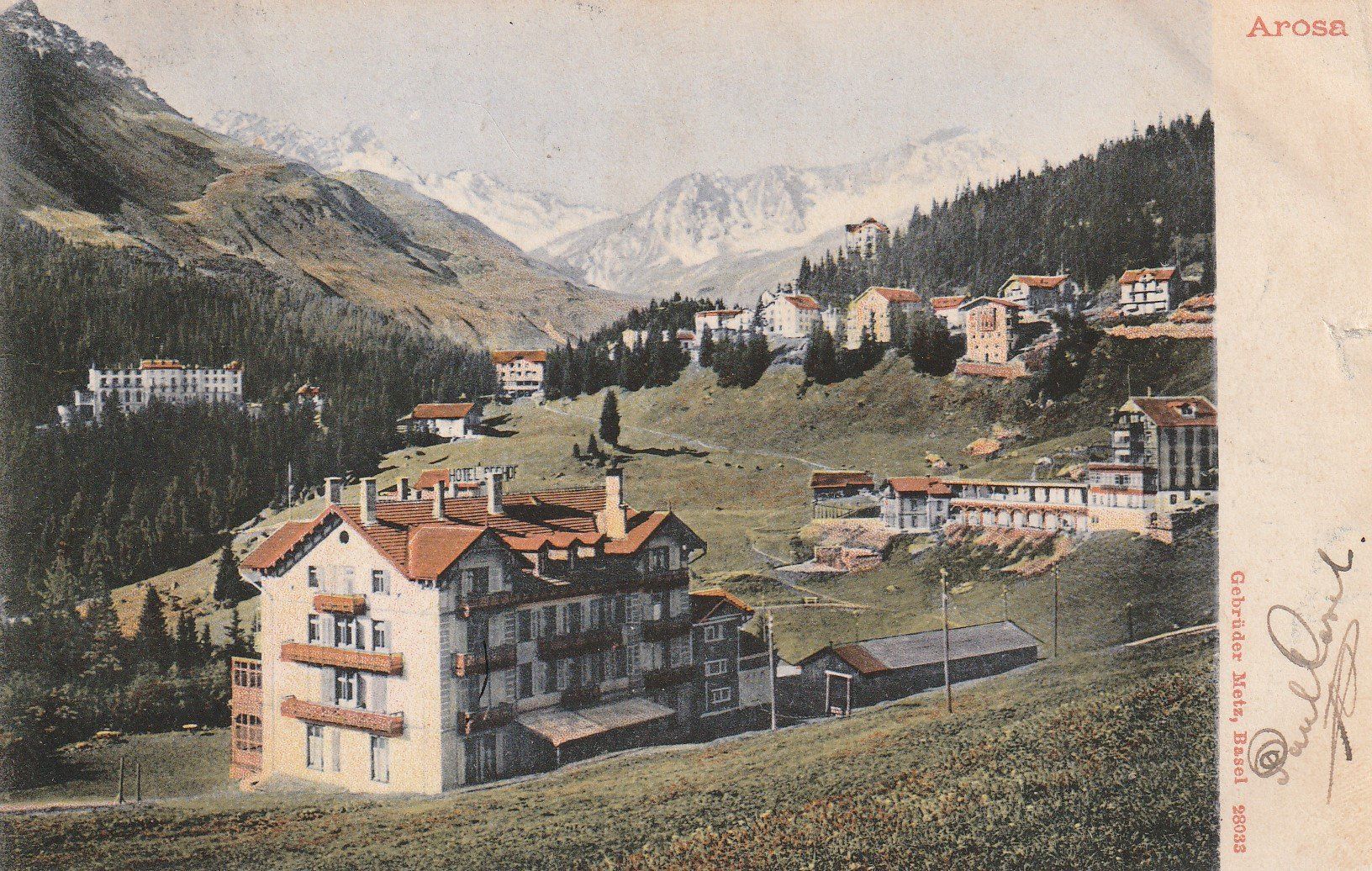 Ansichtskarten: AK Arosa - gel. 25.7.1907 – Gebraucht aus Fribourg von schnalla92