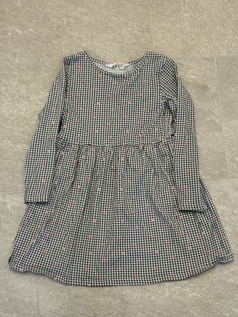 H&M Kleid Gr. 110/116 Schwarz Weiss Gepunktet Herbst