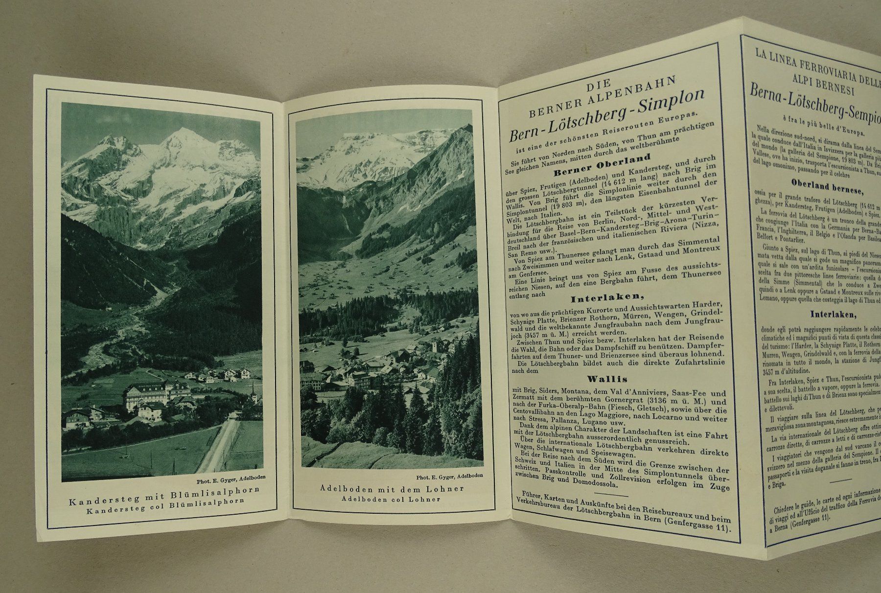 Libri: LÖTSCHBERGBAHN, ÄLTERER FALTPROSPEKT – Usato da Grüningen venduto da Kartensammler 2