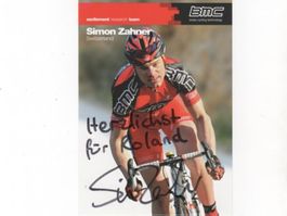 Autogrammkarte von Ex-Radrennfahrer Simon Zahner CH