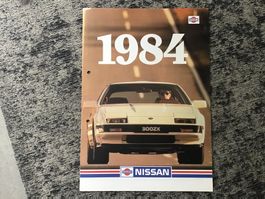 Nissan Verkaufsprogramm Faltprospekt 8 Seiten, gelocht 1984