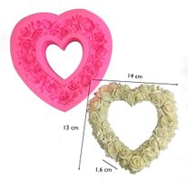 Giessform Silikonform Herz Kranz Rosen