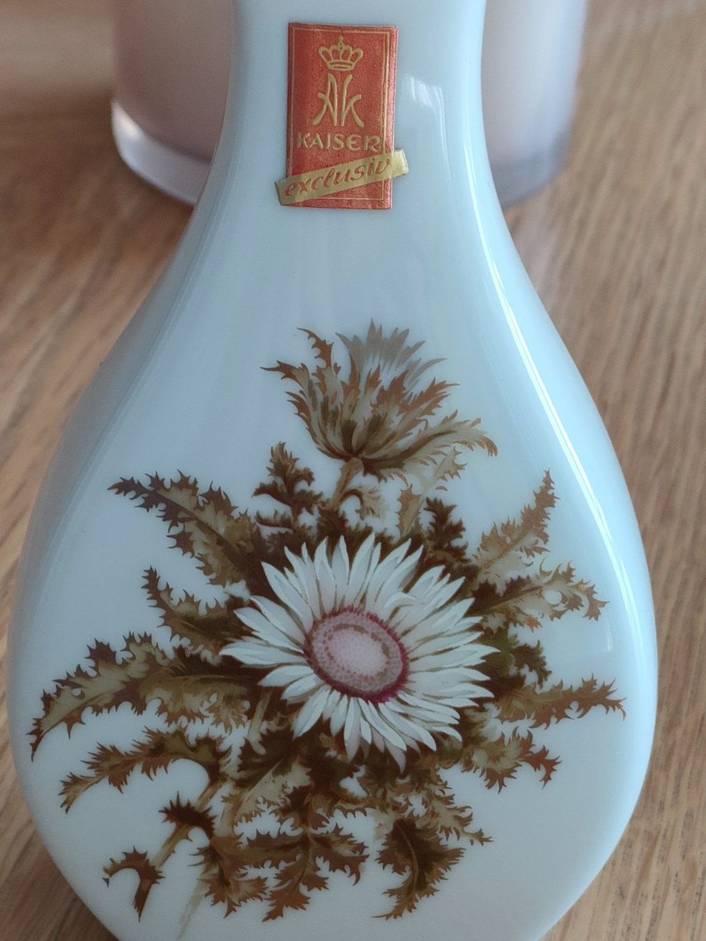 Kaiser Vasi & Recipienti: Vase Kaiser  Silberdistel exklusiv um 1970 – Nuovo (secondo la descrizione) da Brugg AG venduto da Mashaba