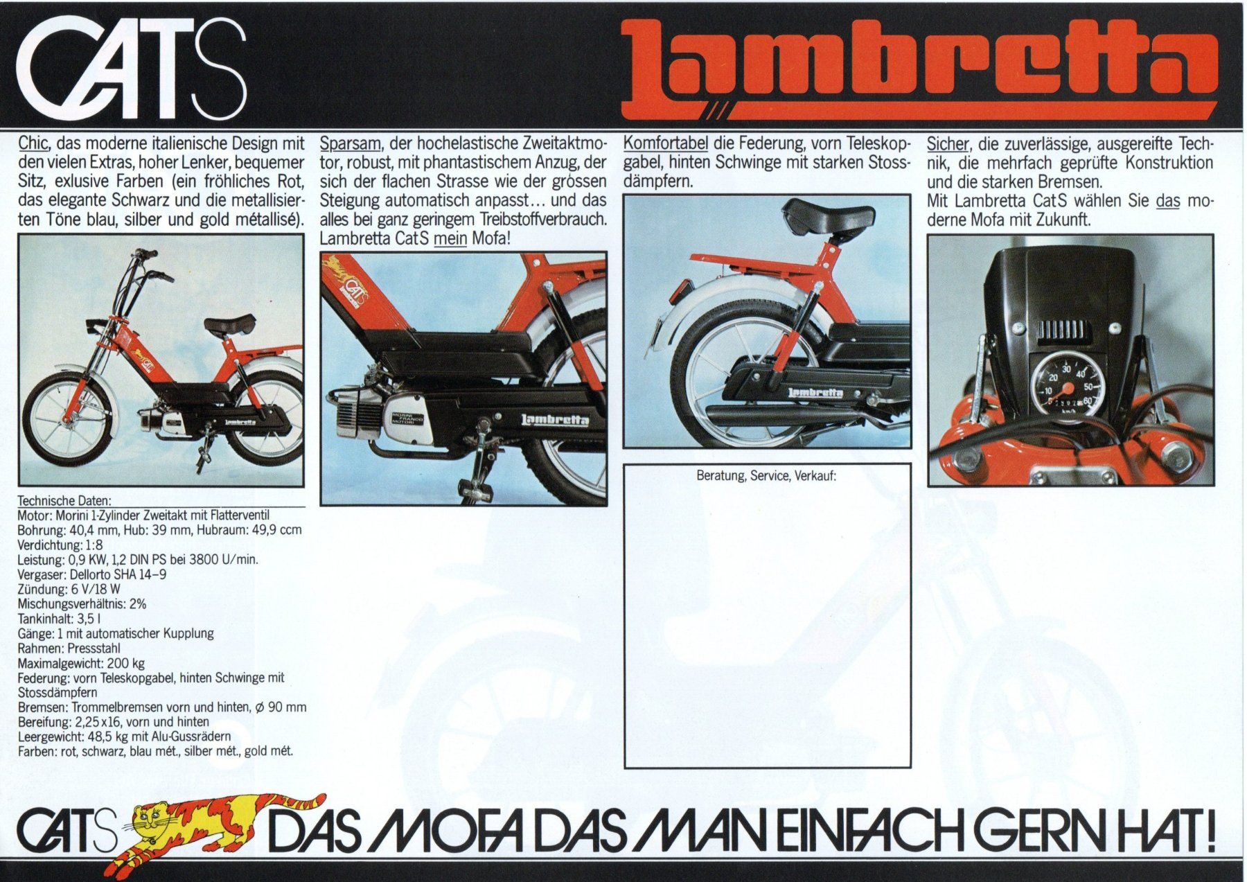 Lambretta Ciclomotori: Lambretta Cats Mofa - Originalprospekt – Usato da Malans GR venduto da Chueche427 1