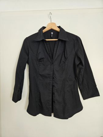 Wunderschöne, schwarze Bluse Gr.S langärmlig