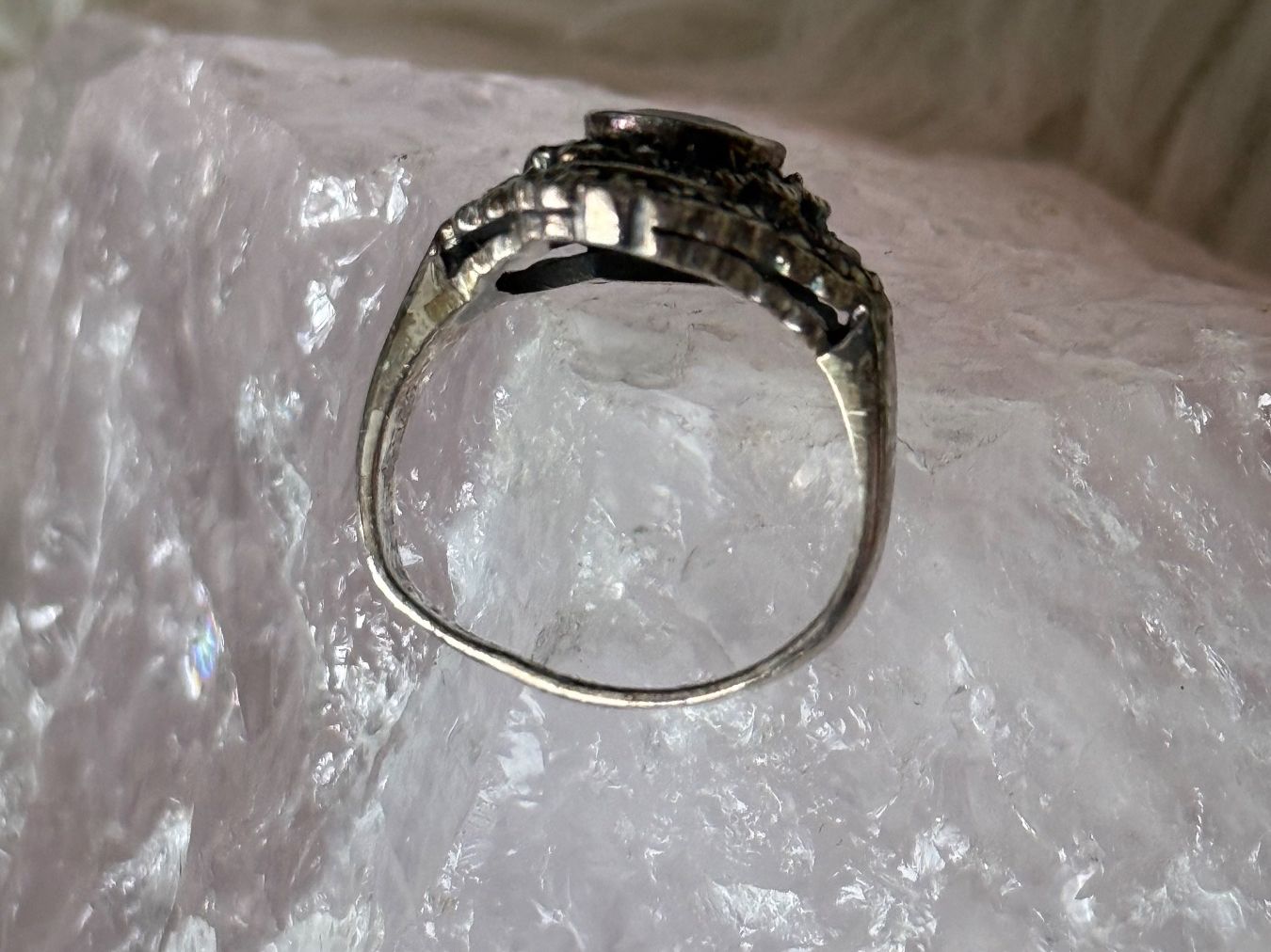 Anelli: Vintage Silberring 925 mit rotem Stein – Usato da Istighofen venduto da Ringparadies 1