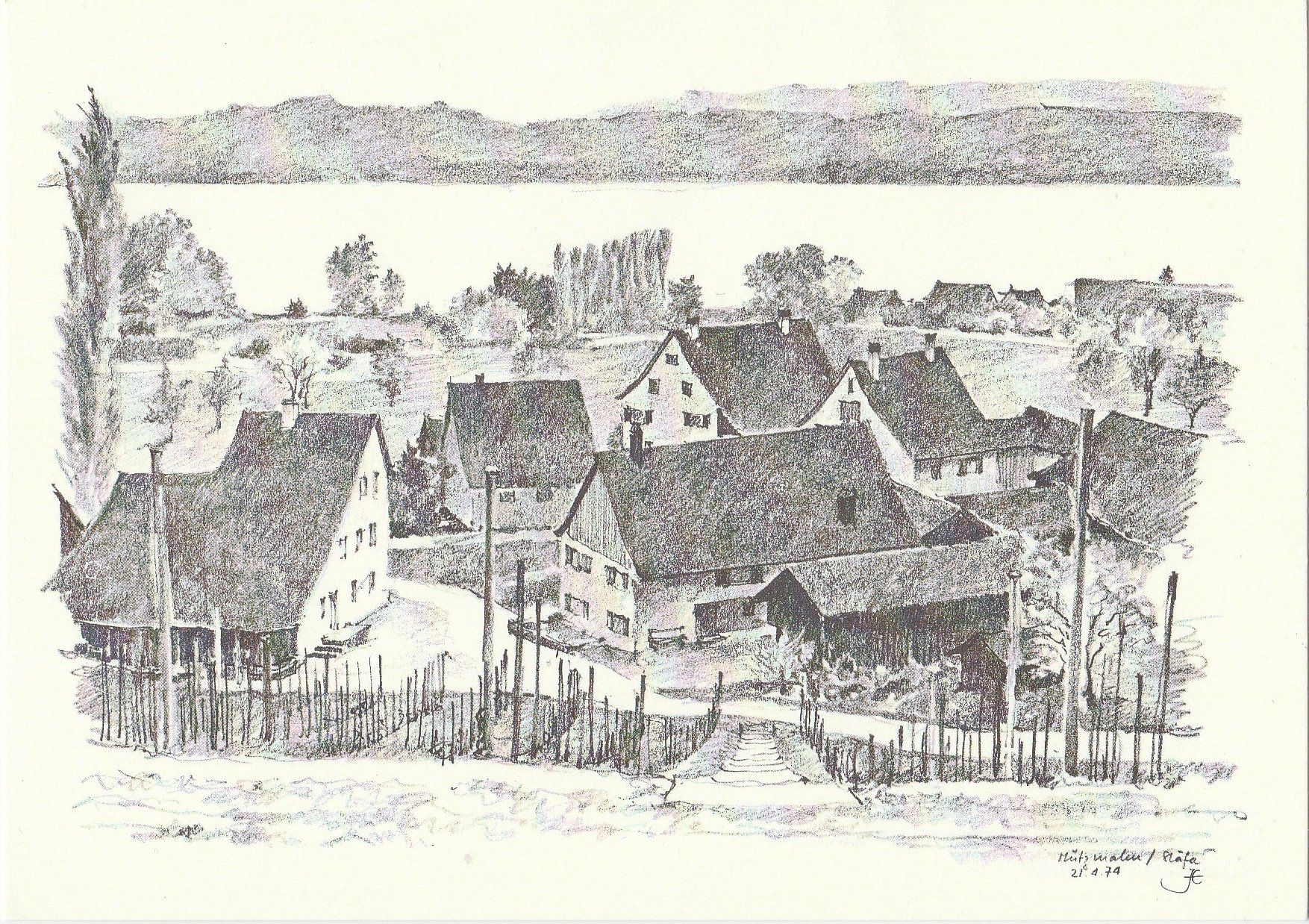 Ansichtskarten: Mutzmalen / Stäfa  - (21.4.74) – Gebraucht aus Fällanden von Blausegelfliege