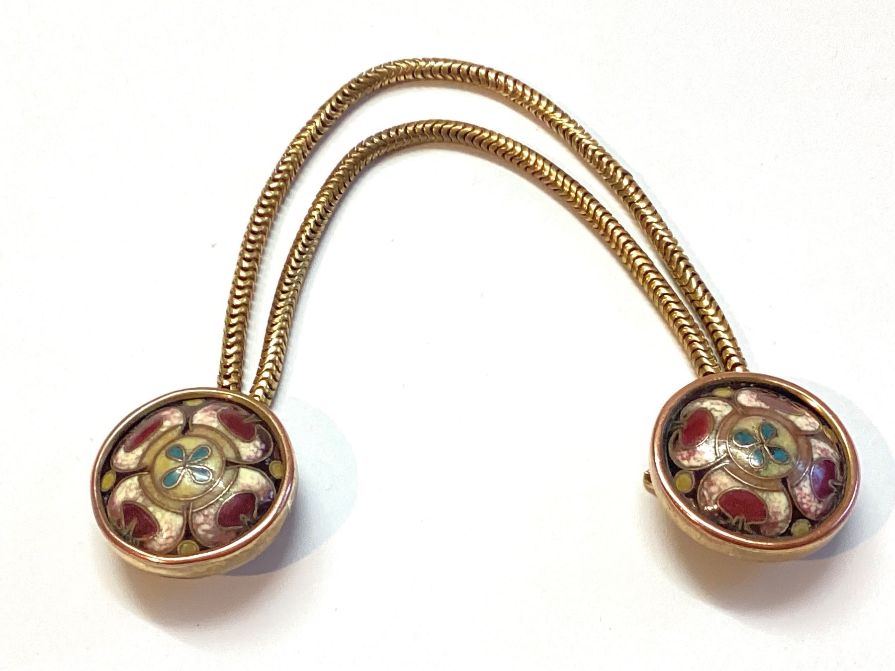 Spille & Fermagli: Alte Doppelbrosche, Cloisonné Emaille, Schlangenkette – Usato da Eglisau venduto da mar_5rn2
