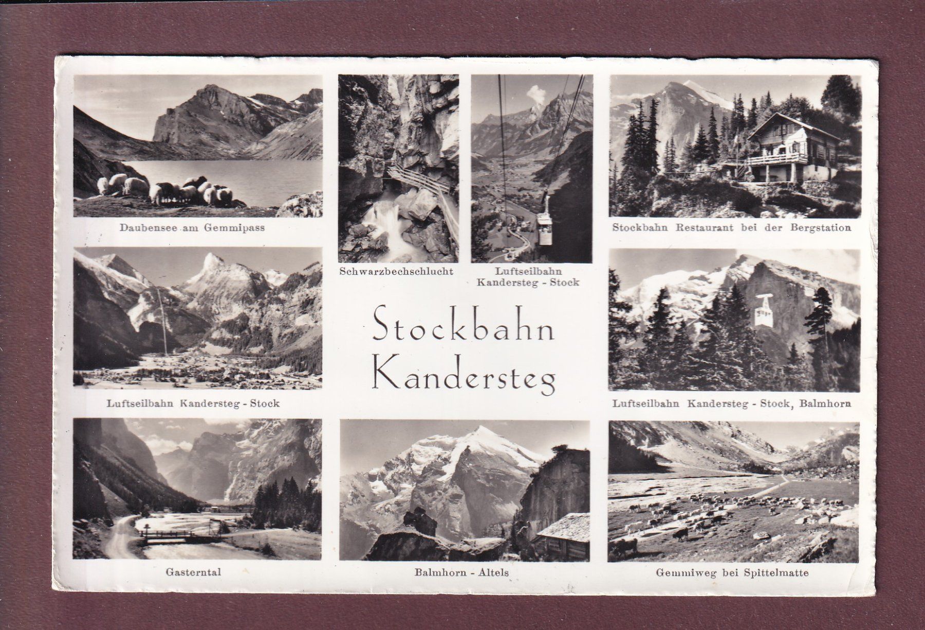 Ansichtskarten: Stockbahn KANDERSTEG - 9 Bilder - 1964 – Gebraucht aus Pully von nicecards