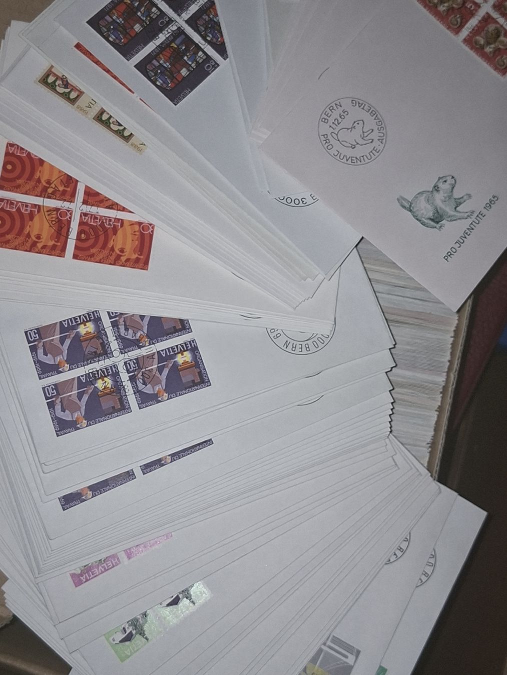 Alle Briefmarken: X 100 FDC 4er Block Belege  – Gebraucht aus Balgach von SIMEON27 8