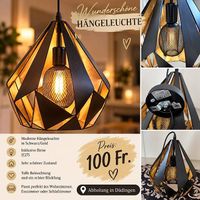 Deckenleuchte Schwarz Metall inkl Birne