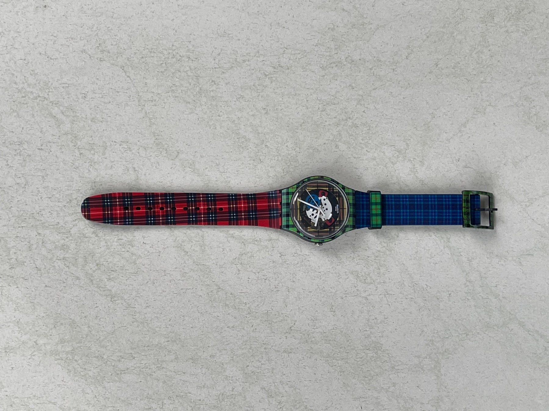 Swatch Orologi: Swatch Uhr MC PATTERN, New Gent (SUOB114), Schottenmuster – Nuovo e nell'imballaggio originale da Hermetschwil-Staff venduto da edelmetall-online