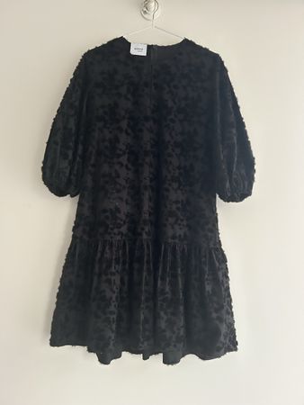Cool black flock printed dress Akris Punto 34