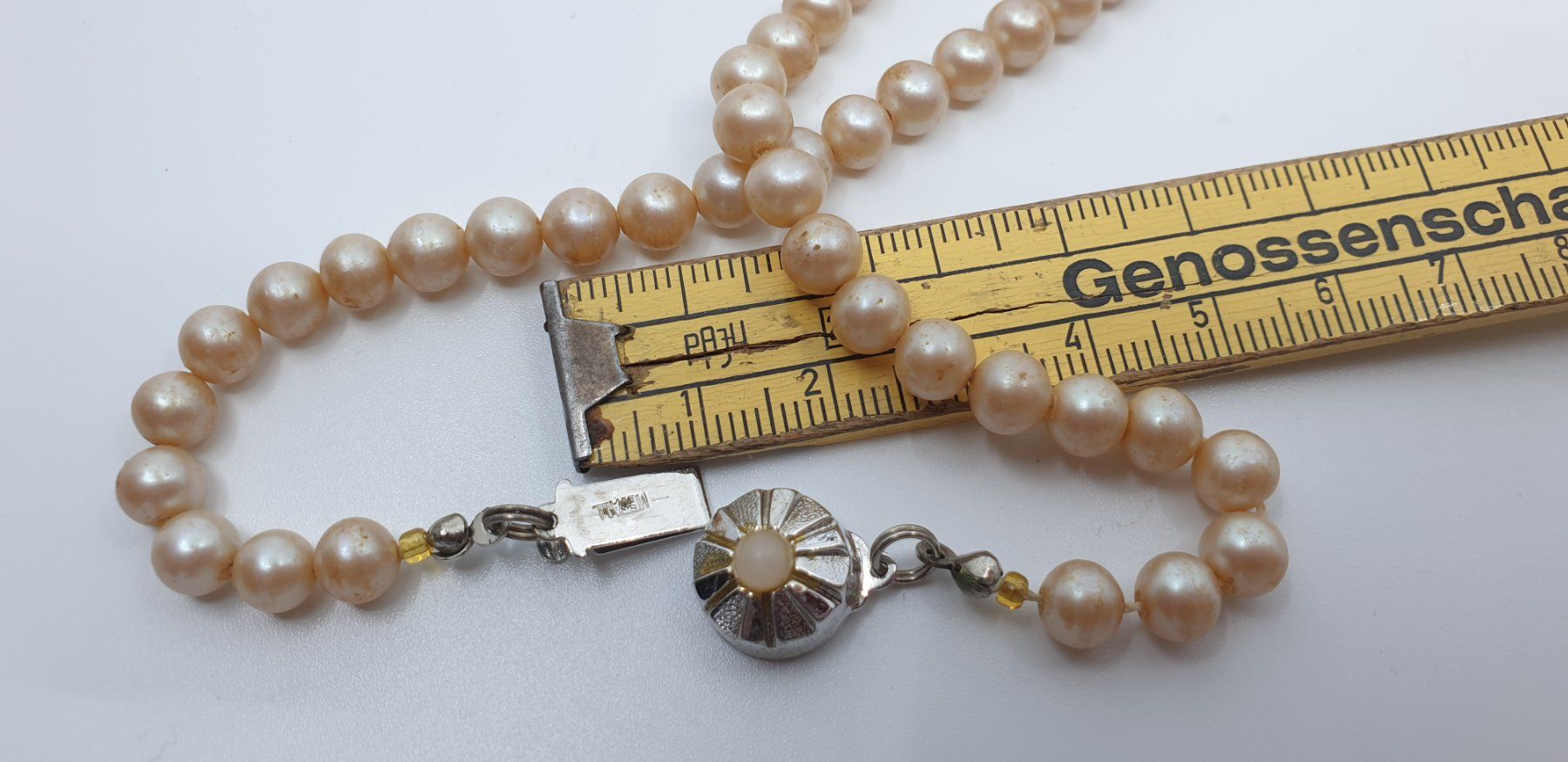 Catenine: Perlenkette Verschluss Silber 800 und Metall – Usato da Emmen venduto da magelan 4