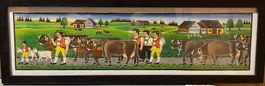 Original Appenzeller Alpaufzug gerahmt von Willi Keller