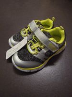 Neue Kinderschuhe, Grösse 25, Grau/Gelb, mit Klettverschluss