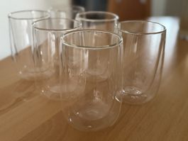 Doppelwandige Gläser 6er Set Glas klar unbenutzt