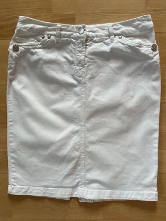 TRUSSARDI Damen Mini Rock in ca. Gr. 36, Weiss, Vintage