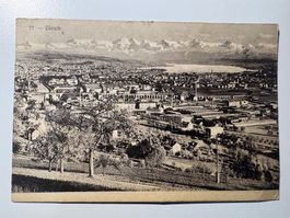 ALTE ANSICHTSKARTE, Zürich und die Alpen