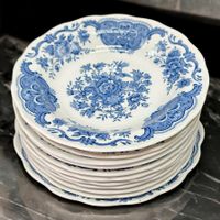 Lot de 10 assiettes à dessert anciennes Ridgway 1792 Windsor