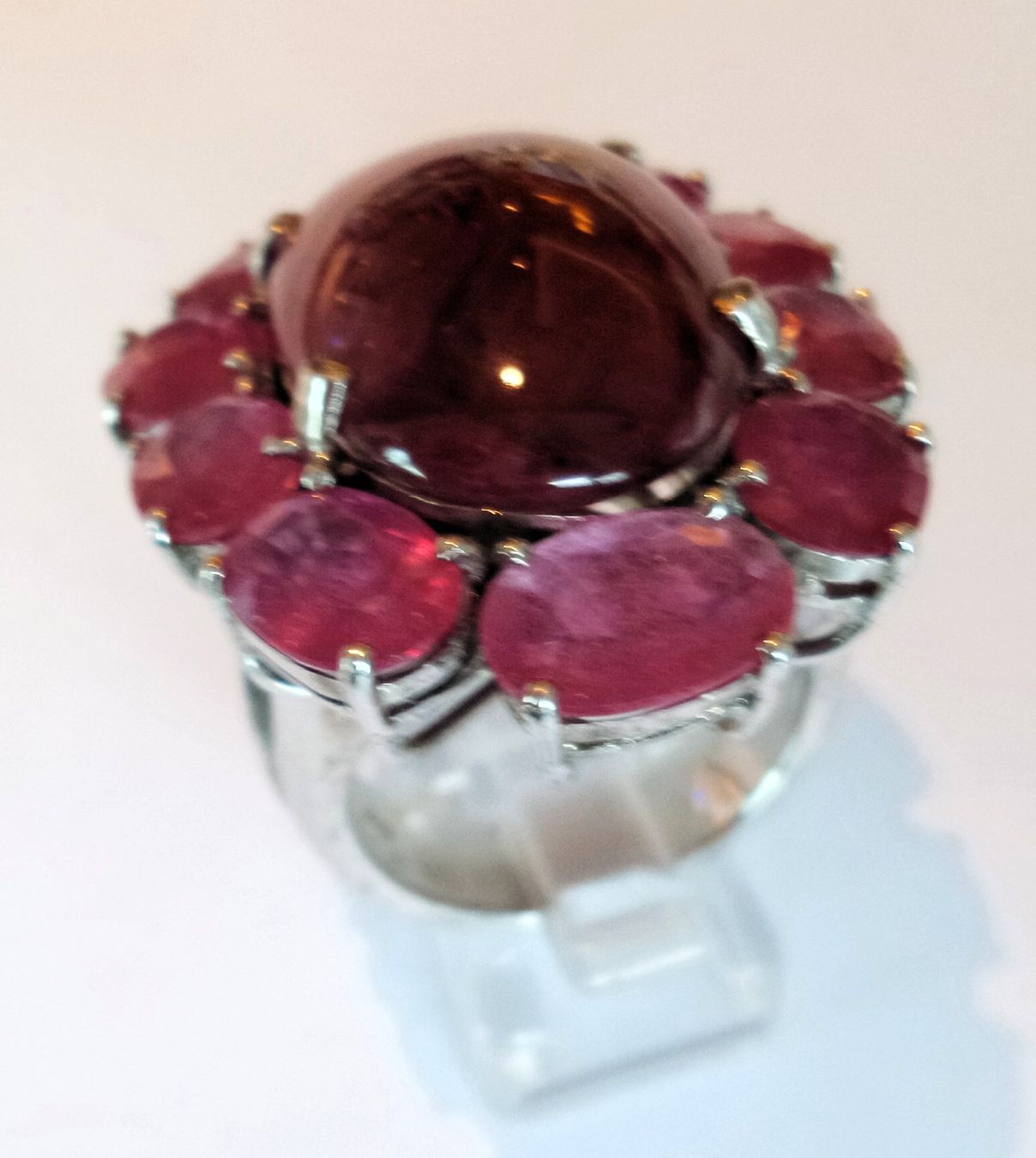 Anelli: Ring mit Rubinen und grossem Rhodochrosit Edelstein – Nuovo (secondo la descrizione) da Zürich venduto da ben_mn5h 3