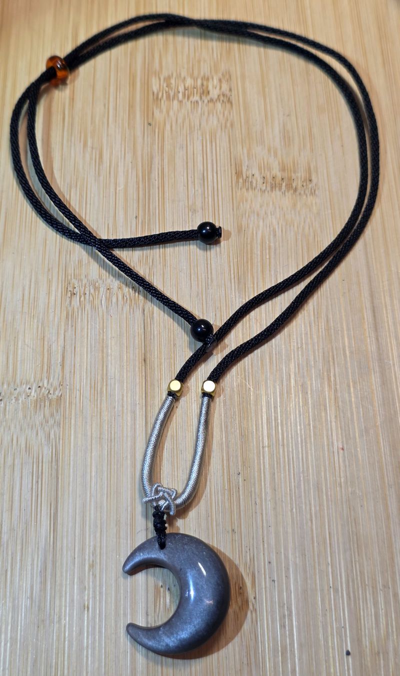 Mineralien & Heilsteine: Silber Obsidian Mondkette – Neu und originalverpackt aus Matzingen von Shay_Crystalz 1